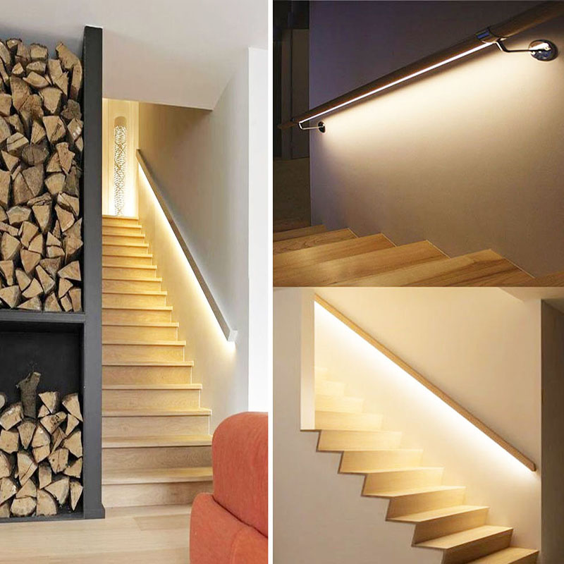 Iluminacion para escaleras con LED, exteriores e interiores